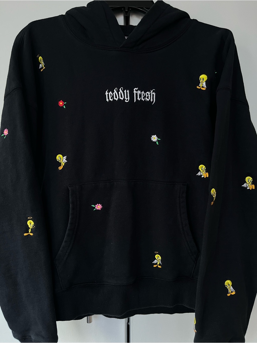 Teddy Fresh x Looney Tunes Black Hoodie Sweatshirt Streetwear Size M